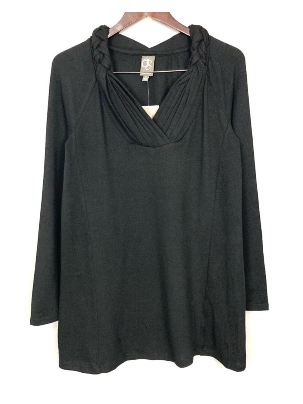 Anthropologie One September Braided-Neckline Tunic Women’s Size M Sweater Knit
